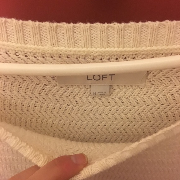 LOFT cream knit sweater - Picture 6 of 6